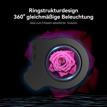 Doplňkové světlo APEXEL pro makro objektivy se závitem 37/52 mm a svorkou, 45 režimů svícení,