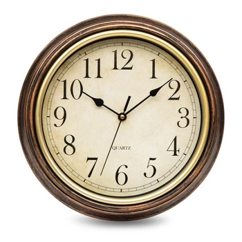 ACCSHINE Vintage nástenné hodiny, tiché, 30 cm, hnedé