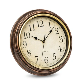 ACCSHINE Vintage nástenné hodiny, tiché, 30 cm, hnedé