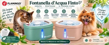 Fontána pre mačky - Flamingo Finto zelená - 2,5 l - plastová - super tiché čerpadlo s automatickým