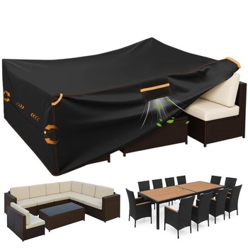 GARPROVM Vodeodolný kryt na záhradný nábytok, 350x260x90cm XXL, 420D Oxford s ventiláciou, ochranný