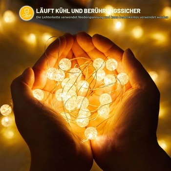 Liyade krištáľové gule, reťazec svetiel 2m, 20 LED diód s časovačom, 2m, 20 LED korálikov