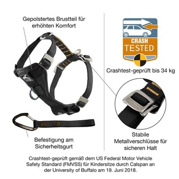 Postroj pro psy Kurgo Tru-Fit, bezpečnostní pás do auta testovaný nárazem, pro psy od 2 do 5 kg,