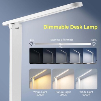Bezdrátová LED stolní lampa Diboniur 1800 mAh, bílá
