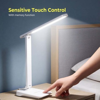 Bezdrátová LED stolní lampa Diboniur 1800 mAh, bílá