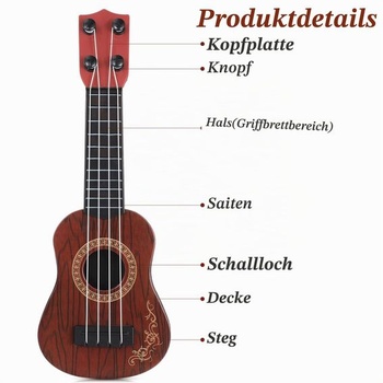 Kisangel Dětská hračka Ukulele Plastová kytara Hudební nástroj Mini ukulele pro začátečníky Učící