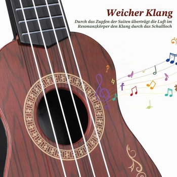 Kisangel Dětská hračka Ukulele Plastová kytara Hudební nástroj Mini ukulele pro začátečníky Učící