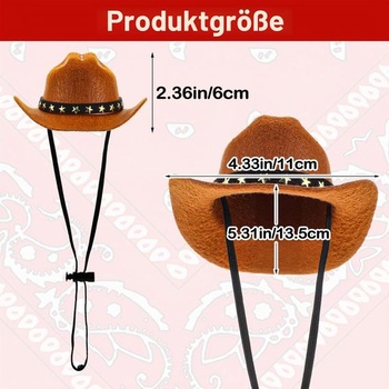 WLLHYF Kovbojský klobouk pro psy a kočky, mini kostým pro domácí mazlíčky, kovbojský klobouk,