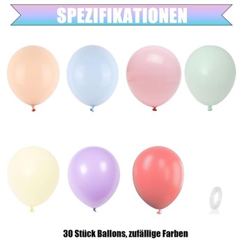 30 pastelových balónikov, farebné balóniky 25 cm, héliové balóniky k narodeninám, pastelovo sfarbené