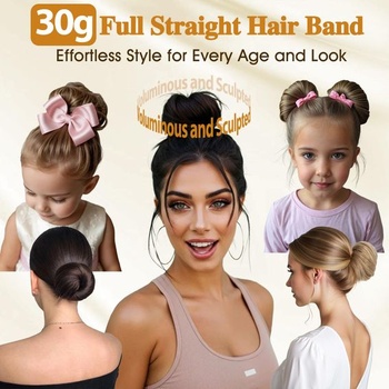 MY-LADY Příčesek s gumičkou, drdol, vlasová gumička s rovnými vlasy, 100% pravé vlasy, updo účesy,