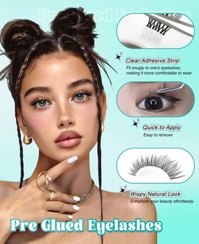 Obeyalash Press On Lashes Samolepiace riasy Opakovane použiteľné C-obtočené riasy Aplikujte zospodu