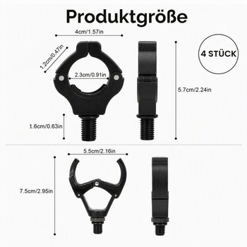 4 kusy podpery hlavy kaprového prútu, úchyt na držiak prútu