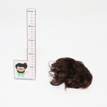 BARSDAR Culík s pazúrmi a flexibilnými drôtikmi, DIY 20cm pravé ľudské vlasy tmavo hnedý mix strapatý