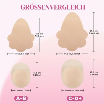 Sada podprsenek s lepicí páskou 4 v 1, Boobietape Push Up (DE/NL/SE/PL, alfanumerická, L, velké