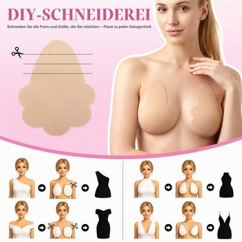 Sada podprsenek s lepicí páskou 4 v 1, Boobietape Push Up (DE/NL/SE/PL, alfanumerická, L, velké