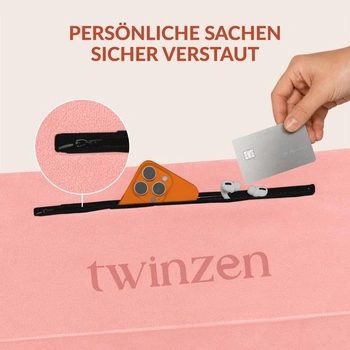 Twinzen - Fitness uterák z mikrovlákna 120x50 - Rýchloschnúci, Vrecko na zips - Mäkký športový