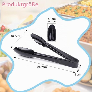 Acidea 9palcové plastové grilovacie kliešte, 10 kusov, čierne, opakovane použiteľné alebo jednorazové