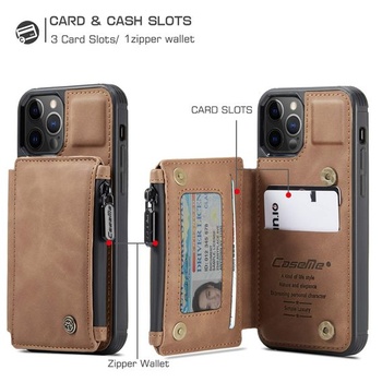 Magnetický kryt 2 v 1 pre iPhone 12 Pro Max, tenký a robustný TPU kožený flipový kryt so stojanom,