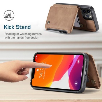 Magnetický kryt 2 v 1 pre iPhone 12 Pro Max, tenký a robustný TPU kožený flipový kryt so stojanom,