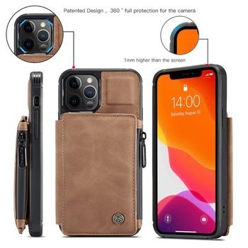 Magnetický kryt 2 v 1 pre iPhone 12 Pro Max, tenký a robustný TPU kožený flipový kryt so stojanom,