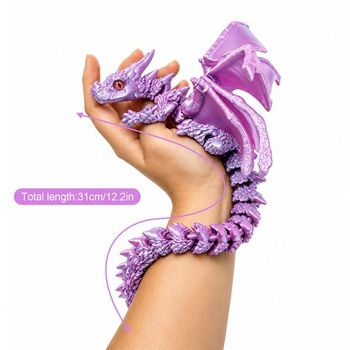 3D drak s krídlami, 30cm dračia hračka s očami