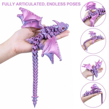 3D drak s krídlami, 30cm dračia hračka s očami
