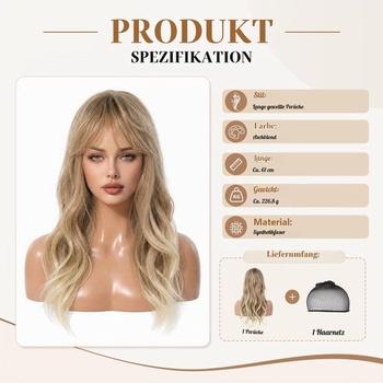 Pwsap Dlhé kučeravé svetlo blond parochne pre ženy vlny syntetické popolavo blond