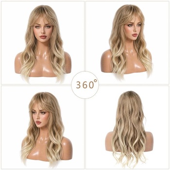 Pwsap Dlhé kučeravé svetlo blond parochne pre ženy vlny syntetické popolavo blond