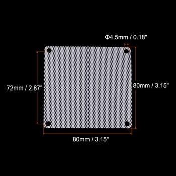 Mapa zdrojov 80mm mriežka filtra počítačového ventilátora, PVC sieťovina, prachotesný kryt pre
