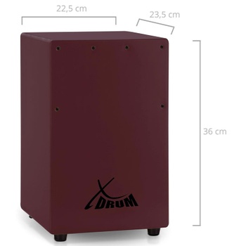 Detský cajon KC-37WR, s výškou sedadla 36 cm, vínovo červený - B