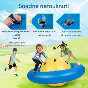 Nafukovacia lezecká guľa pre deti YA21091JMDEDE, so 6 držadlami, nosnosť 113 kg, modro/žltá - B
