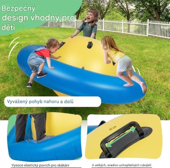 Nafukovacia lezecká guľa pre deti YA21091JMDEDE, so 6 držadlami, nosnosť 113 kg, modro/žltá - B