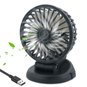 USB ventilátor do auta, 360 ° otočný ventilátor do auta s 3 rýchlosťami, silný prúd vzduchu,