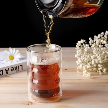 Súprava bublinkových pohárov na Latte Macchiato, 2 x 400ml dvojstenné bublinkové poháre na kávu s 2