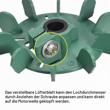 Mapa zdrojov obežného kolesa 11,5-12 mm ID plastovej lopatky ventilátora motora zelené 10 kusov
