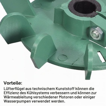 Mapa zdrojů oběžného kola 11,5-12 mm ID plastové lopatky ventilátoru motoru zelené 10 kusů