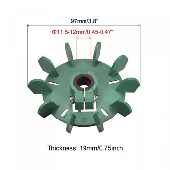 Mapa zdrojov obežného kolesa 11,5-12 mm ID plastovej lopatky ventilátora motora zelené 10 kusov