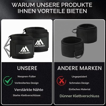 Flintronic 2dielne zápästné bandáže pre použitie v posilňovni, 7mm neoprén s nastaviteľným