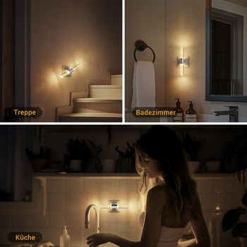 Nočné svetlo Emeritpro do zásuvky so senzorom súmraku, stmievateľné, otočný o 180 °, číry strieborný