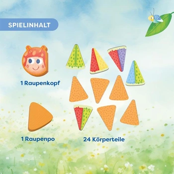 HABA MES to go Caterpillar Pink – Prvá hra s pokladaním dlaždíc pre deti od 2 rokov, učenie farieb