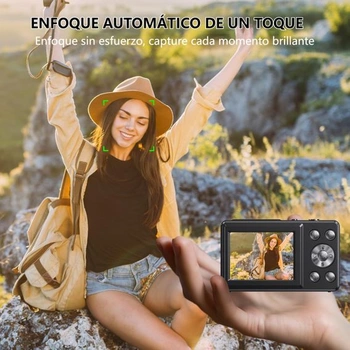 4K digitální fotoaparát 【2 displeje】 - 64 GB, 48 MP, Ultra HD, automatické ostření, kompaktní