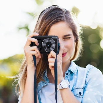 4K digitální fotoaparát 【2 displeje】 - 64 GB, 48 MP, Ultra HD, automatické ostření, kompaktní