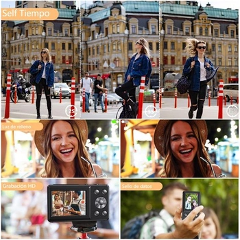 4K digitální fotoaparát 【2 displeje】 - 64 GB, 48 MP, Ultra HD, automatické ostření, kompaktní