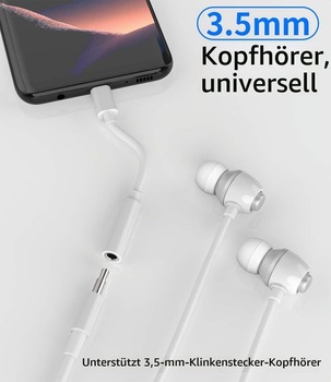 Balení 2 ks adaptérů z USB-C na 3,5mm jack pro sluchátka, audio adaptér typu C pro Android AUX,