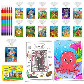 24 mini omaľovánok pre deti s ceruzkami - Párty darček k detským narodeninám - Color-24