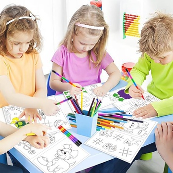 24 mini omaľovánok pre deti s ceruzkami - Párty darček k detským narodeninám - Color-24