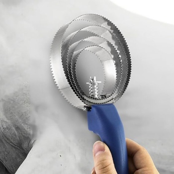 QWORK® 2dielna obojstranná kari kefa, kefa na kone, 4 krúžky, s mäkkou rukoväťou (2 ks)