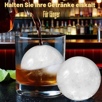 Sada 4 silikonových formiček na led, 6 cm, na led, whisky, koktejly a víno