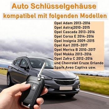 1 ks. púzdro kľúča od auta s 2 tlačidlami pre Opel/Vauxhall, náhradné púzdro kľúča od auta