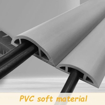 Podlahový kabelový most, půlkruhový, pro domácí použití, podlahový kabelový kanál, měkký PVC